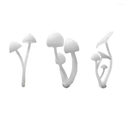 Decorative Flowers 9 Pcs Mushroom Design Craft Para Gelatinas Casting Mini Decoration Ornament Miniature Model White Epoxy