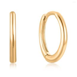 Hoop Earrings Fine Jewellery Trend Simple 14k Solid Gold Small Women Men Cartilage Ear Piercing Jewelry Pendientes Hombre Mujer