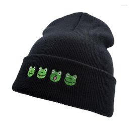 Berets Lovely Animal Frog Embroidery Beanies Women Autumn Winter Warm Hat Caps For Men Knitted Bonnet Boy Girl Gift