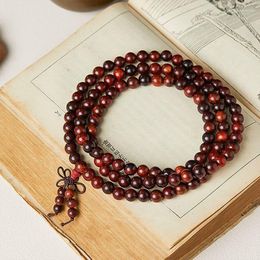 Link Bracelets Natural Rosewood Bracelet 108 Buddhist Buddha Rosary/Prayer Beads Crafts Ethnic Style Men And Women