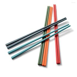 Chopsticks 5 Pairs Silicone Reusable Multicolour For Sushi Japanese Style Anti-slip Chop Sticks Tableware Dinnerware