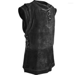 Men's Vests Vest Spring And Autumn Tooling Style Retro Solid Color Leisure Simple Large Size