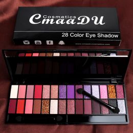 Eye Shadow CmaaDU 28 Colours Matte Shimmer Eyeshadow Palette with 2 Double Head Brushes Makeup Palette Eye Glitter Paleta De Sombras DC08 230810