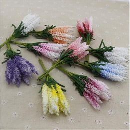 Decorative Flowers 10Pcs/lot Artificial Mini PE Lavender For Wedding Decoration DIY Craft Gift Bride Wreath Party Fake Flower Home Decor