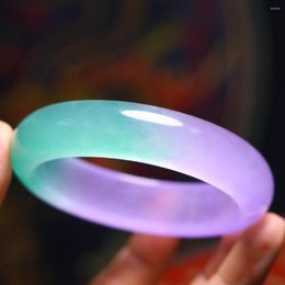 Bangle Natural Jade High Grade A Myanmar Jadeite With Certificate Purple Green Burma Jades Bangles Women Gemstone Jewelry