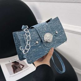 Shoulder Bags Denim small square bag for women's new trend mobile phone bag summer Korean version versatile chain crossbody bag for womenstylishdesignerbags