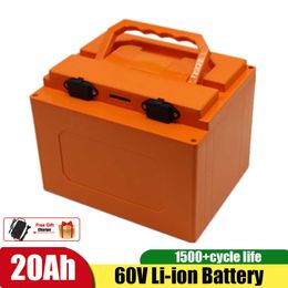 Batteria 60V 20Ah Lithium Ion Battery with 16S BMS for 1000W Scooter Bicycle Peak 2000W+5A Charger