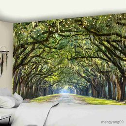 Tapestries Customizable Hippie Wall Hanging Boho Wall Tapestry Mandala Wall Art Decoration Beautiful Natural Forest Large Wall Hanging R230811