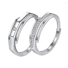 Wedding Rings Couple For Men Women Crystal Zirconia Trendy Lovers' Ring Jewelry Romantic Valentine's Day Present Gifts