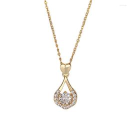 Chains Angel Tears 925 Sterling Silver Necklace Simple White Zircon Droplet Pendant For Women