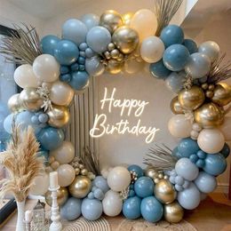 Decoration Blue Balloon Garland Metallic Ballons Wedding Birthday Decoration Kids Adult Baby Shower Boy Globo