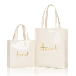 Evening Bags London Style PVC Reusable Shopping Purses Large Eco Friendly Flower Women's Tote Shopper Bag Summer Waterproof Beach Handbag 230810