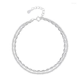 Link Bracelets High-end Starry Double Bracelet Beads Rice Grain Anklet Trendy Jewelry For Women