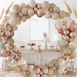 Decoration Doubled Cream Peach Balloons Garland Wedding Engagement Decoration Balloon Rose Nude Global Birthday Decor R230811