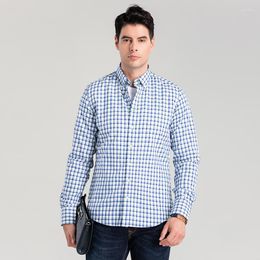 Men's Casual Shirts Four Season Shirt For Men Twill Long Sleeve Single Breasted Striped Turn Down Collar Business Loose Male's