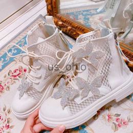 Boots Platform and Ankle Boots Mesh Breathable Butterfly Decorative Cute Women Boots Casual and Comfortable Flat Bottomed Woman Shoes J230811