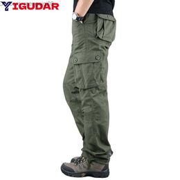 Men's Jeans Handsome men's summer cotton loose straight military tactical pants Street running training sports jogging pants Z230814