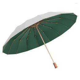 Umbrellas 16 Bone Plus Firm Titanium Silver Sun Protection Umbrella