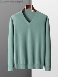 Men's Sweaters MVLYFLRT New Merino Wool Sweater Men's V-neck Zipper Top 2023 Autumn/Winter Knitted Casual Loose Cotton Jacket Z230811