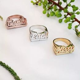 Wedding Rings Custom Name Ring Gold Personality Hip Hop Number Women Fashion Punk Letter 3 Colours Gift 230811