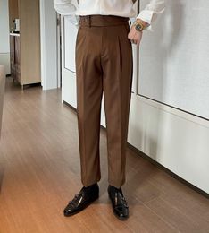 Men's Suits Men 2023 Spring Autumn Business Casual Trousers Solid Color Formal Pants Male Office Social Suit P188