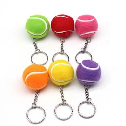 Keychains Lanyards 20pcs Tennis Bag Pendant Plastic Mini Tennis Ball Key Chain Small Ornaments Sport Advertisement Keychain Fans Souvenirs Key Ring 230810