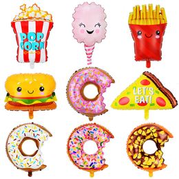 Decoration Coloured Candy Birthday Children's Day Decorative Products Chocolate Donut Burger Popcorn Aluminium Balloon