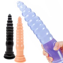 Anal Toys Oversized Anal Plug Dildo Stimulate Anus Vagina Big Butt Plug Soft Penis Long Anal Dilator with Suction Cup Sex Toys Masturbator 230810