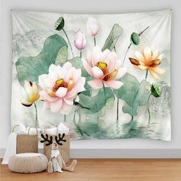 Tapestries Flower Painting Plant Tapestry Wall Chart Hippie Bohemia Tapestry Colourful Bohemia Home Room Customizable