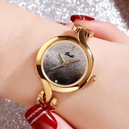 Womens watches high quality Alloy bracelet sense gradual color exquisite quartz watch waterproof 25mm watch