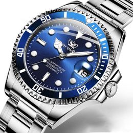 Wristwatches Luxury Men Blue Quartz Watch Waterproof Luminous Date Mens Wristwatch High Quality Stainless Steel Man Watches Relogio