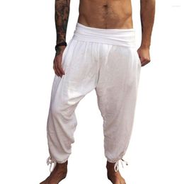 Men's Pants Casual Wear Trousers Vintage Solid Colour With Wide Waistband Ankle-banded Design Stylish Mid Waist For