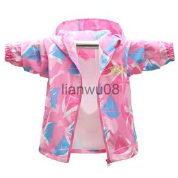 Jackets 4 6 8 10 12 Year Children's Hooded Zipper Jacket 2021 Girls Korean Spring Autumn Fashion Jacket Little Girl Windbreaker Jacket x0811