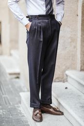 Men's Suits 2023 Men Spring Autumn Streetwear Straight Trousers Male High Waist Business Dress Pants Office Social Suit Pant I248