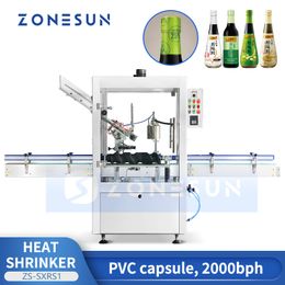 ZONESUN Automatic PVC Capsule Heat Shrinker Bottle Sealing Machine Tamper Evident Seal Wine Sauce Packaging Equipment ZS-SXRS1