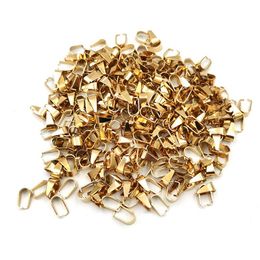 300pcs Stainless Steel Pendant Pinch Clip Clasp Bail Connector Finding Jewellery Marking DIY 18k Gold Plated Silver 5*10mm