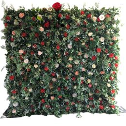 Decorative Flowers SPR Green Leaf Wedding Decoration Backdrop Silk Red Rose Home Decor Blush Artificial Flower Wall
