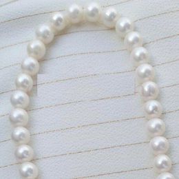 Chains Classic 9-10mm Round South Sea Natural White Pearl Necklace 18"