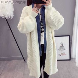 Women's Sweaters Lucifer Women's Autumn and Winter Long Sweater Cardigan Knitted Loose Coat Women's Solid Thick Long Sleeve Jumper Z230811