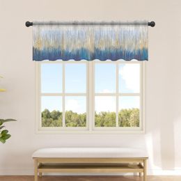 Curtain Blue Abstract Colors Short Tulle Kitchen Small Sheer Living Room Home Decor Voile Drapes