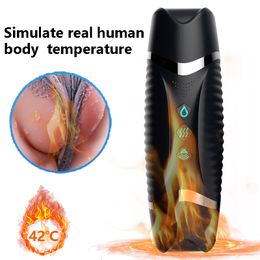 Masturbators Male Masturbation Electric Automatic Vibrator Voice Heating Vagina Puss Blowjob Masturbator Cup for Adult 18 Men Penis Trainer 230811