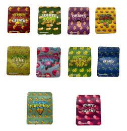 3.5g gummies mylar white apple tart bubblegum gelato package packaging bag wholesale