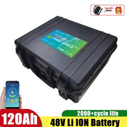 48V 120AH Electric Scooter Lithium Li ion Battery Pack for Electric Bicycles Scooters Golf Cart Vehicles+10A Charger