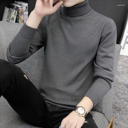 Men's Sweaters Fashion Turtleneck Knitted Solid Colour Casual Sweater Clothing 2023 Autumn Korean Pullovers Loose All-match Tops