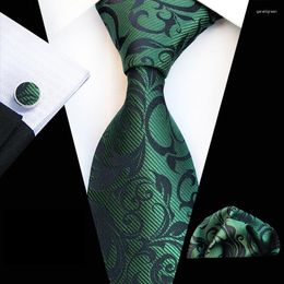 Bow Ties Linbaiway Fashion Wedding Tie For Men Hanky Cufflinks Gift Set Neck Handkerchief Printed Custom LOGO