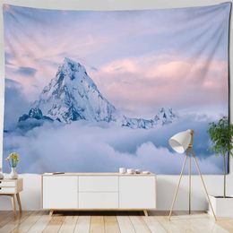 Tapestries Sunrise Mountains And Rivers Landscape Tapestry Wall Hanging Aurora Natural Landscape Art Home Decor