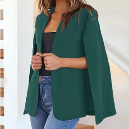 Women's Suits Office Lady Split Sleeve Design Cardigan Jacket Stylish Cloak Suit Coat Collarless For Spring/autumn