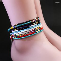 Anklets Ethnic Ankle Beaded Bracelets Leg Necklace Chains For Women Foot Jewellery Bijoux Femme 2023 Beach Accessories