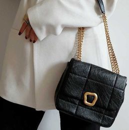 Songmont Bags Song Chocolate Series Wonton Lock Buckle Small Calfskin One Shoulder Chain Square Bag Light luxury and high sense