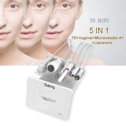 20000 shots 7D Hifu Focused Ultrasound Korea Cartridge Anti-aging RF Face Lift Skin Tightening Slimming Machine Facial Winkle Removal